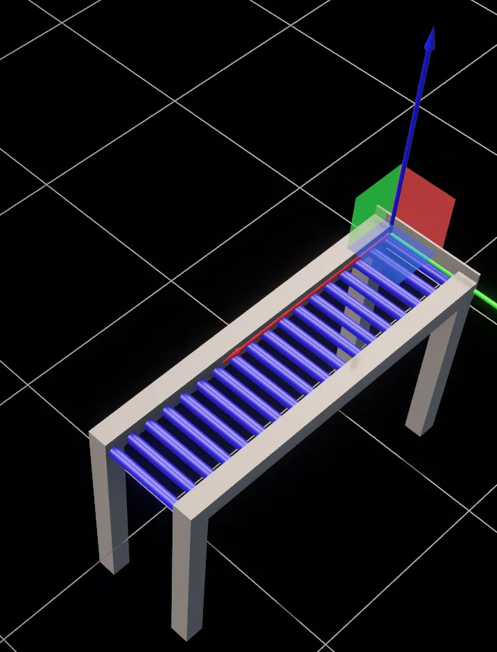 Roller conveyor infeed generated from frame and roller dimensions