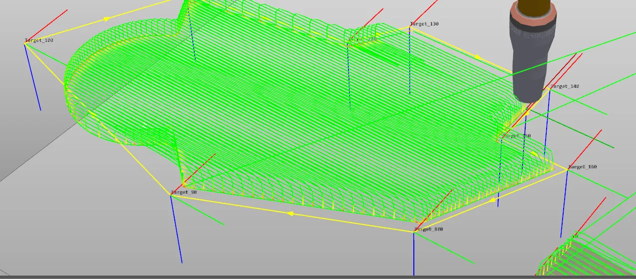 Cladding fill pattern with pitch and travel vector applied